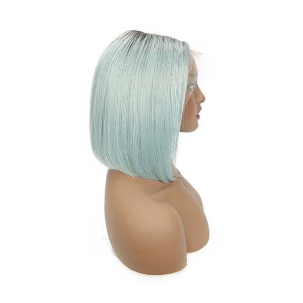 SGS Short Straight Human Hair Lace Front Wigs With Baby Hair Cuticle Aligned