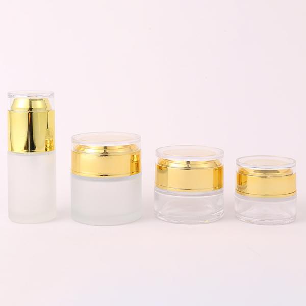 Logo/Graphic Design Label Clear Frosted Cream Jar Sealed Glass Jar for Cosmetics Sample 15g 30g 50g