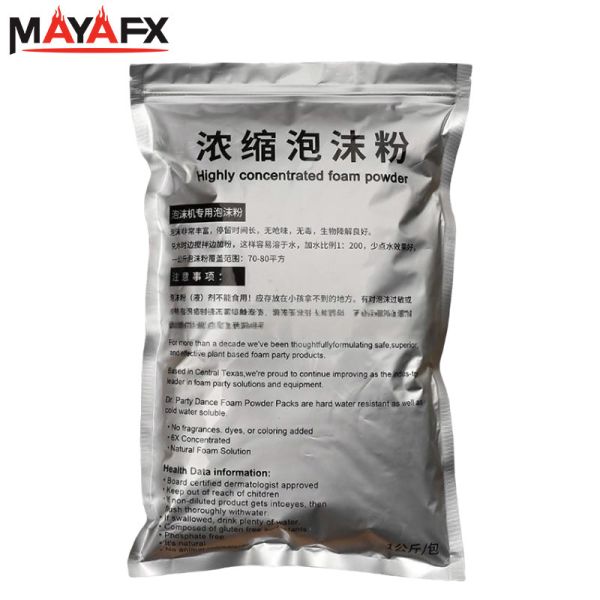 MAYAFX Non-Toxic Foam Powder with 1:200 Water Ratio for Dense Long-Lasting Bubbles in Stage Effect Foam Machines