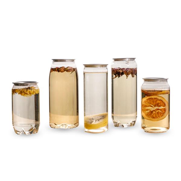 350ml PET Transparent Soft Drink Can Empty Plastic Soda Beverage Can With Easy Open Lid