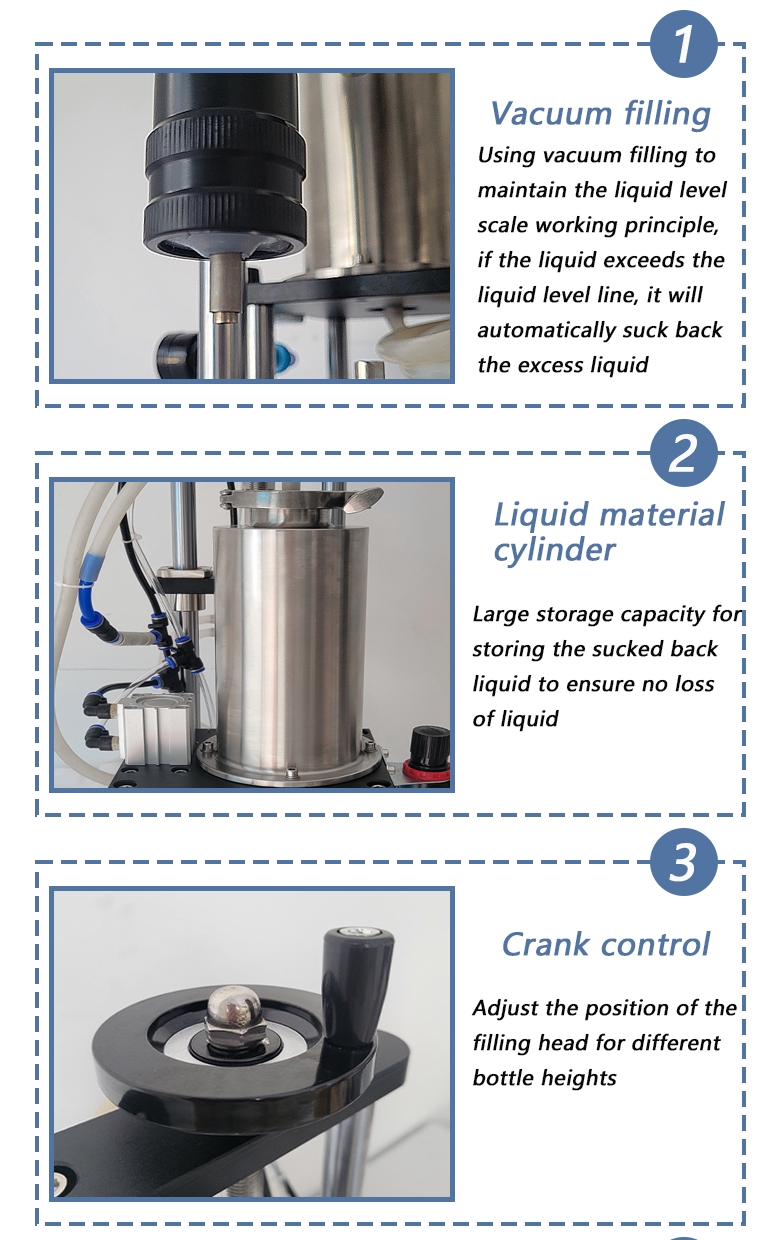 Pneumatic Perfume Filling Machine Semi Automatic Single Nozzle Fragrance Filler