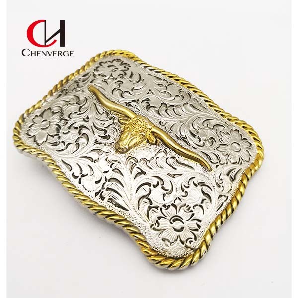 Thickness 3mm Antirust Western Belt Buckle , Lightweight Plate Style Belt Buckle