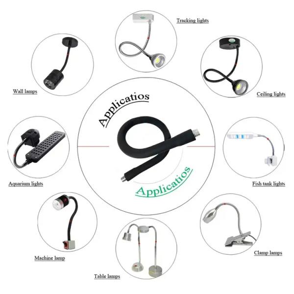 Tuyau flexible résistant à la chaleur de silicone durable, tube en plastique anti-vieillissement de col de cygne