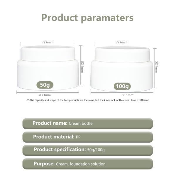 o creme cosmético do PCR de 4oz 8oz PP range dois métodos de selagem