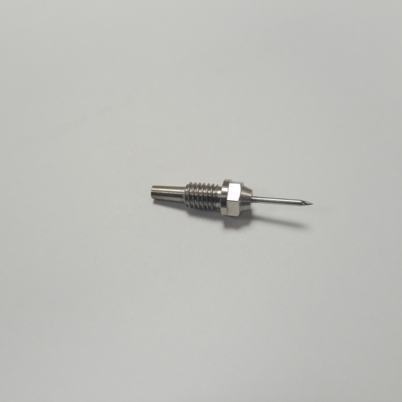 Custom Medical Machining Parts 304 SS Threaded Through Hole Medical Needle