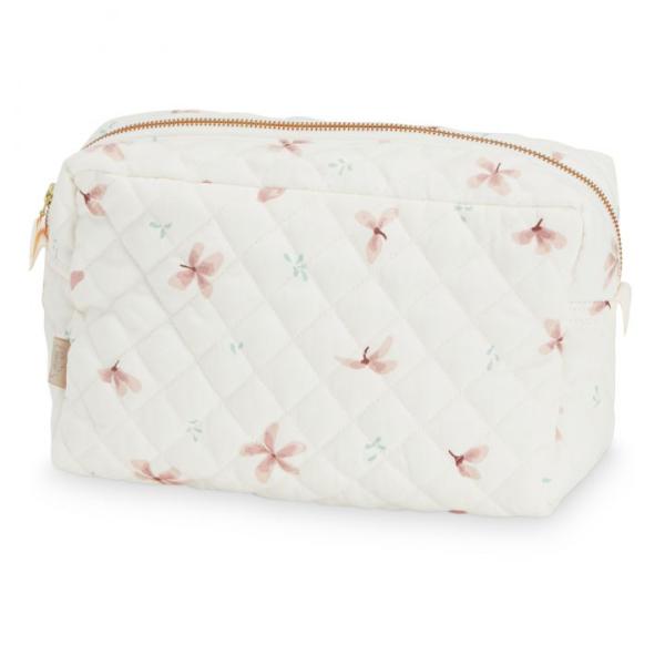 Solid Pattern Custom Logo Soft Puffy Cotton Bag Quilted Organic Cotton Cosmetic Bag