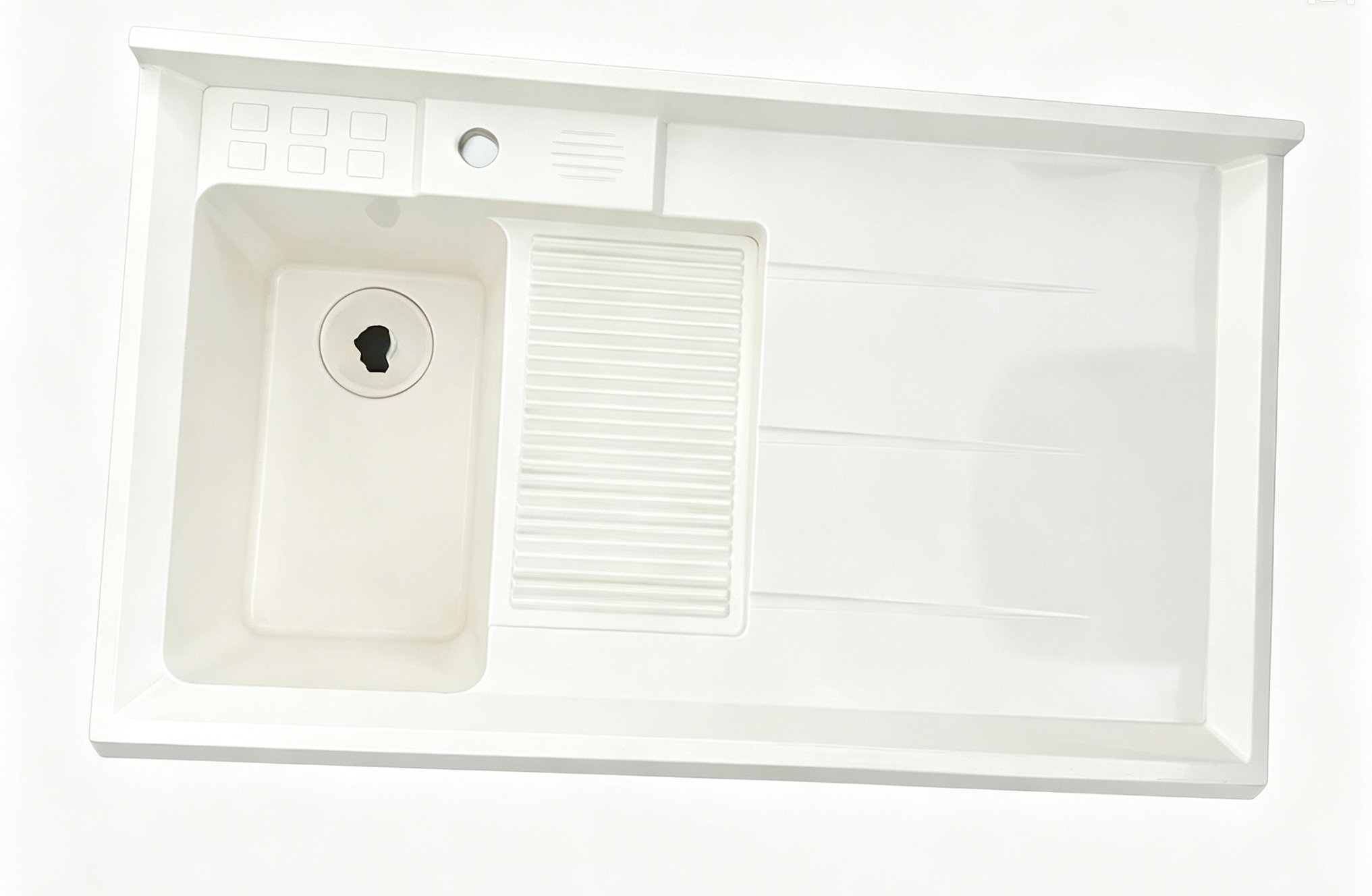 One Piece Molding SMC Basin Corrosion Moisture Resistant Fiberglass Laundry Sink For Balcony