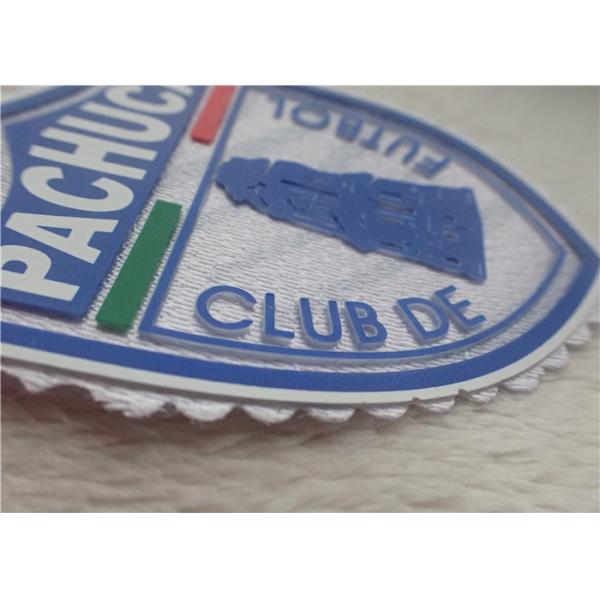 Three Dimensional Silicon Custom Clothing Patches , Multi - Color Tatami Flocking Heat Transfer Label