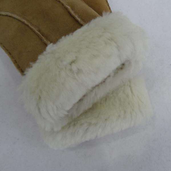 S M L XL Sheepskin Shearling Leather Mitten Gloves