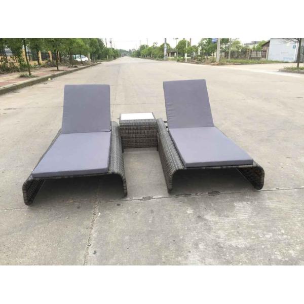 Hot Selling Grey Beach Wicker Daybed Outdoor Rattan Daybed Lounge Furniture