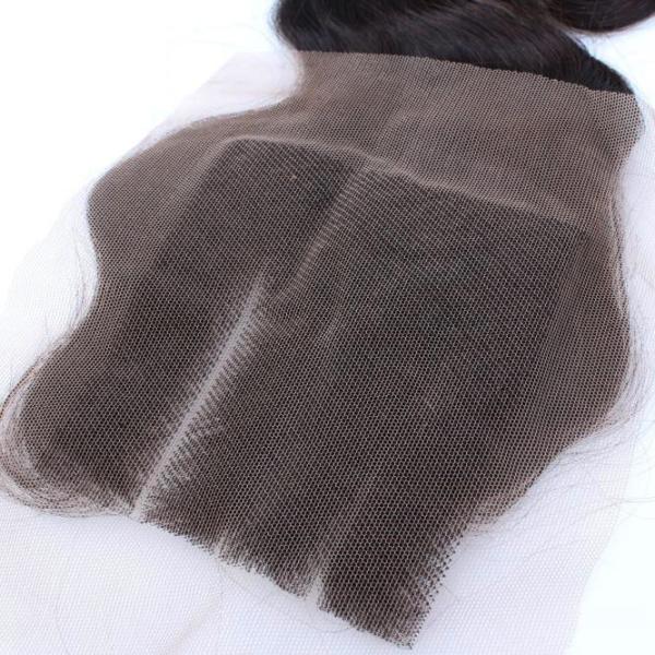 Unproducssed Peruvian Hair 3 Part  Natural Color Body Wave 4*4 Lace Closure