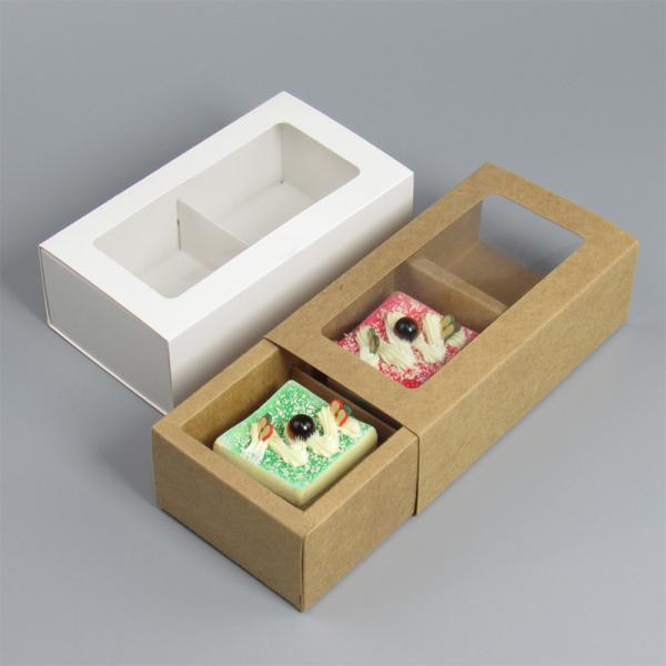 Boîte à pâtisserie personnalisée avec fenêtre et séparateurs pour biscuits et gâteaux