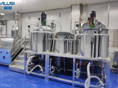 Fixed Type Emulsifier Equipment For Making Cream Steam Heating Emulsifying Wax Vacuum Mixer