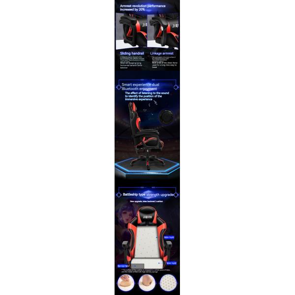 Fabric Padded Seat Gaming Chair with Height Adjustment Lumbar Support and Swivel Seat