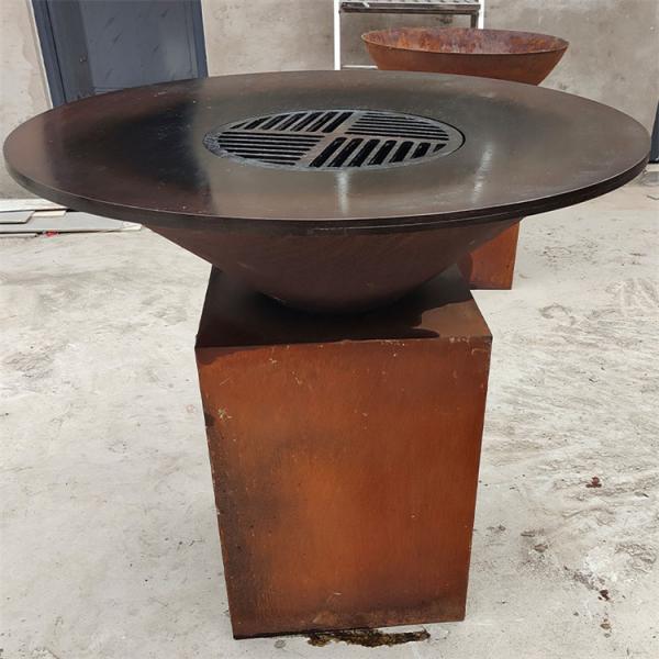 Outdoor Cooking Corten Steel Hemisphere Fire Pit D1000mm Abrasion Resistance