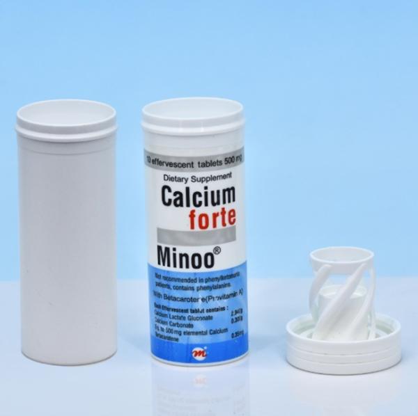 Portable Medicine Effervescent Tablet Plastic Tube with Desiccant Caps