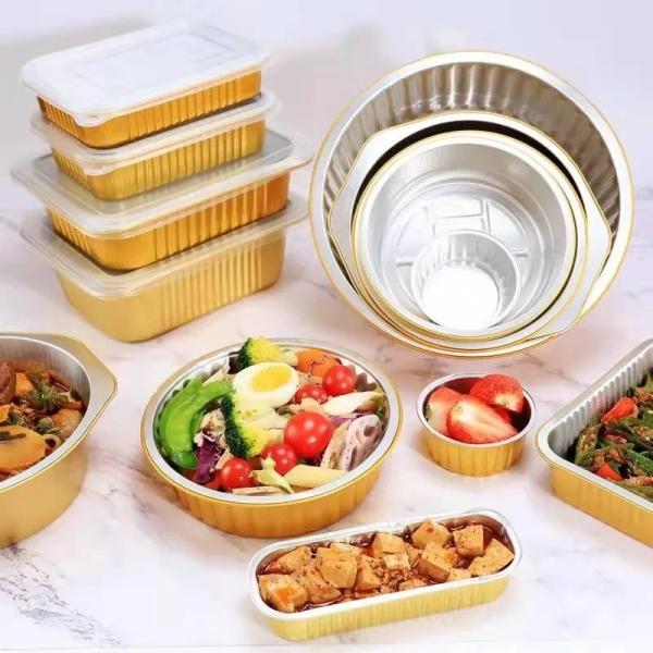 7 Inch Full-size Silver Food-grade BBQ Foil Container With Lid Ideal for Pizza Picnic