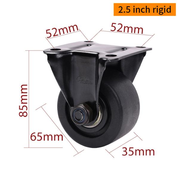 EDL 2.5 Inch Plate Heavy Equipment Casters M4125P-16  By Rigid Swive Brake Type