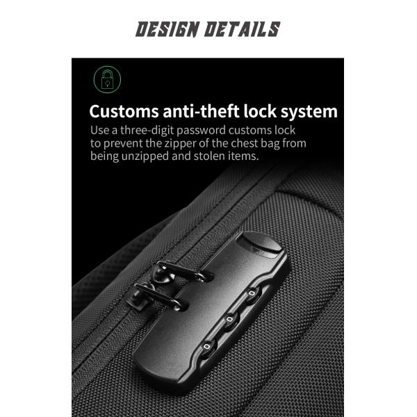 Оптовая водонепроницаемая дизайнерская противоугонная сумка на заказ с логотипом USB для мужчин