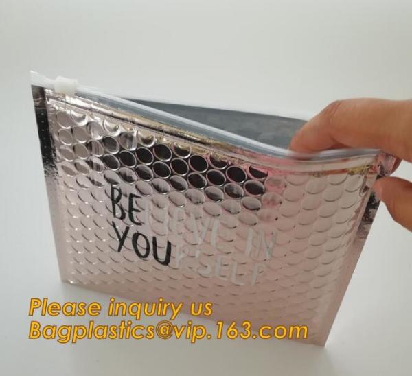 Promotional inner package shipping slider bubble bag,Plastic clear bubble bag with zip lock slider zipper bagease pack