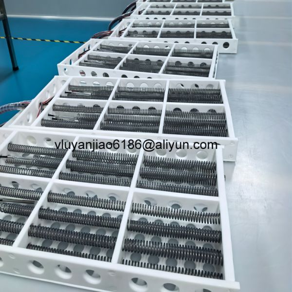 Chemical Resistant PTFE Immersion Heaters with Low Watt Density Spiral Element for Semiconductor and Solar Industry Tanks