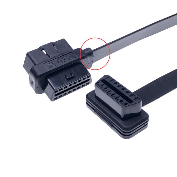OBD Diagnostic Tool Customized 50CM Right Angle OBD2 OBDII OBD Male to Samsung 12PIN Ribbon Extension Cable