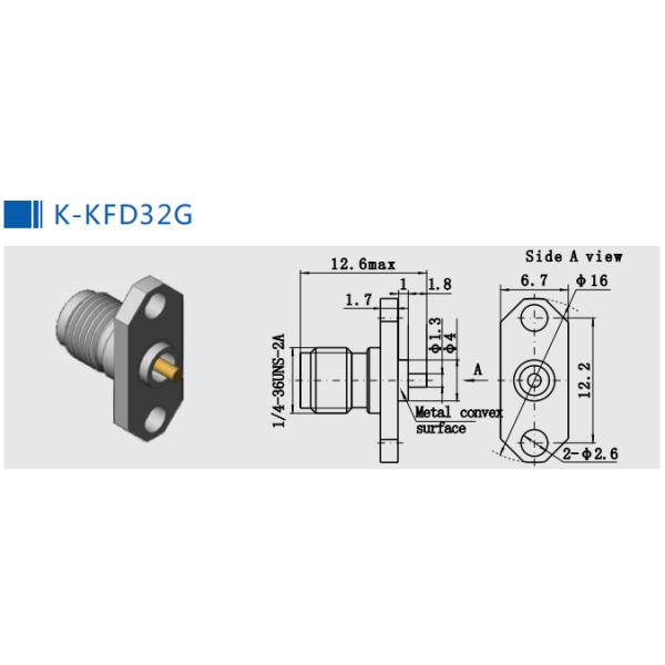 тип женщина нержавеющей стали коаксилового разъема 50Ohm RF 2.92mm k