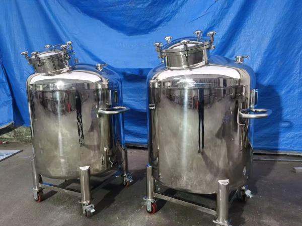 500L Movable Stainless Steel Liquid Storage Tank with Open Lid