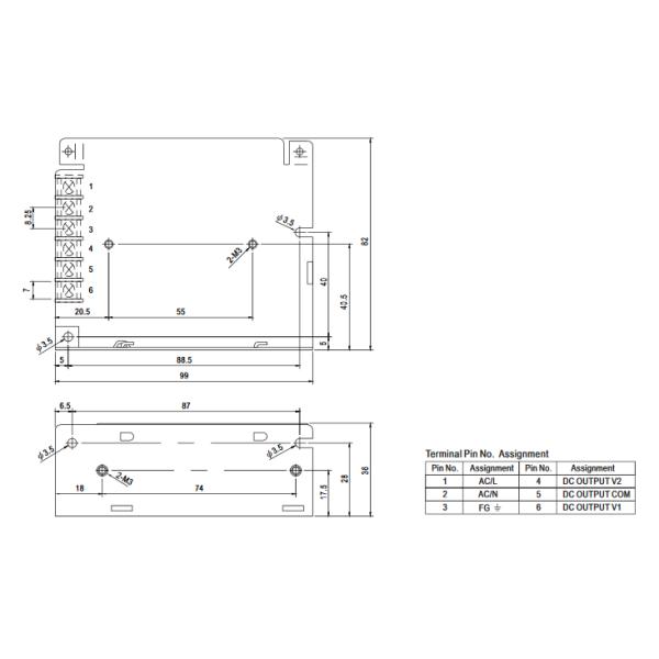 Электропитания RD-35A индикатора 32W 5V4A 12V1A СИД переключая