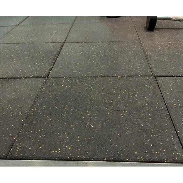 Shock/Sound Absorbing Rubber Gym Exercise Floor Mat 50mm (1m X 1m) with Edge Ramps and Corner