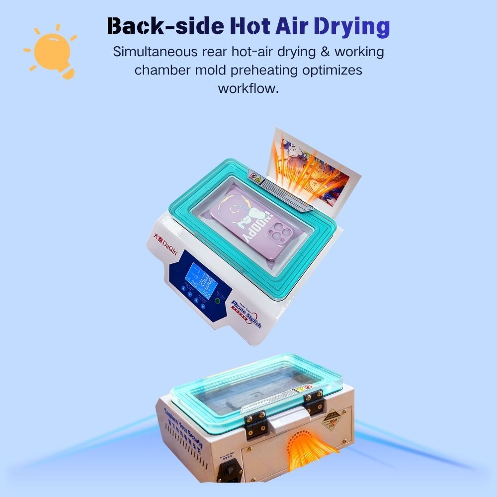 Semi-Automatic 3D Sublimation Printing Machine with 360° Full Vacuum Wrapping for Scratch-Resistant Phone Case Printing