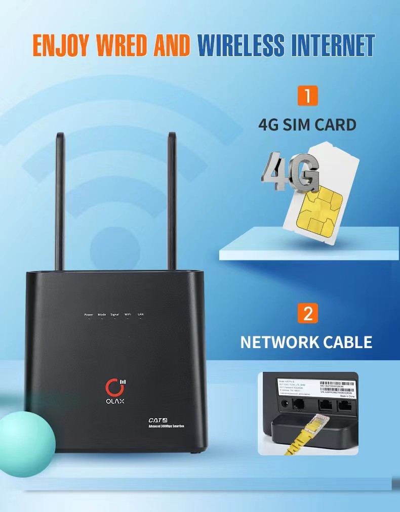 OLAX AX9 PRO 300mbps Wi-Fi беспроводной маршрутизатор 4G 5G Lte CPE Wi-Fi маршрутизатор Модем с слотом для SIM-карты
