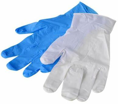 Commercial  Clear Pvc Gloves , Blue Disposable Gloves Powder Free / Powded