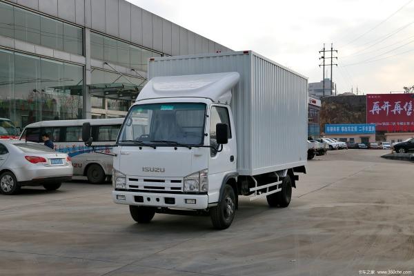 15 Ton Cargo Truck Euro 4 Isuzu 4×2 Van Lorry Truck 6 Tires Multi Leaf Springs 35 Cubic Box
