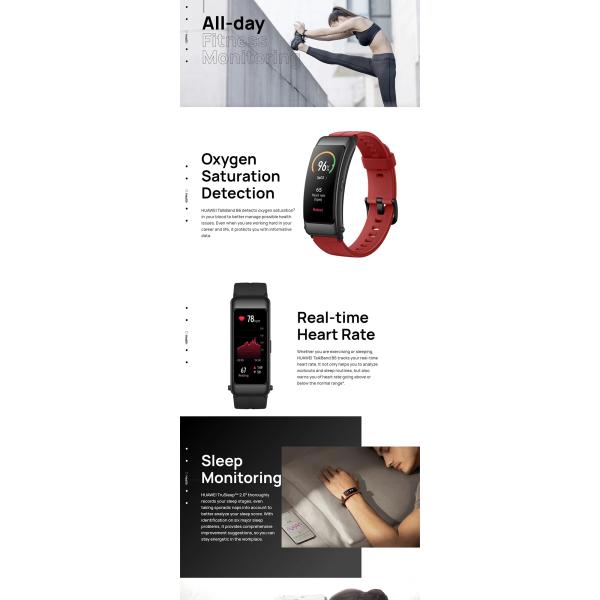 Reloj inteligente original HUAWEI B6 Headset con pantalla táctil Pulsera de pulsera deportiva Brazalete de 1,53 pulgadas Control de frecuencia cardíaca Sangre Control de oxígeno inteligente
