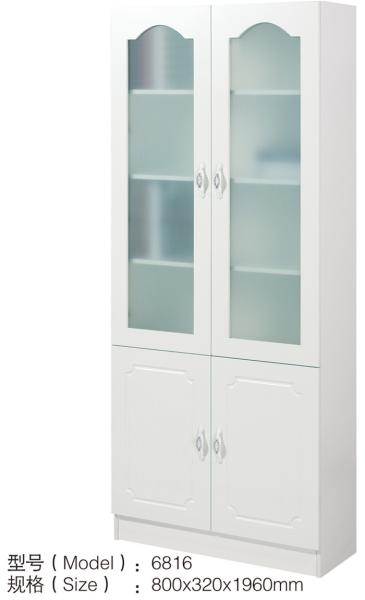 MDF Painted Home Furniture Bookcase Multifunction Design With Glass Door