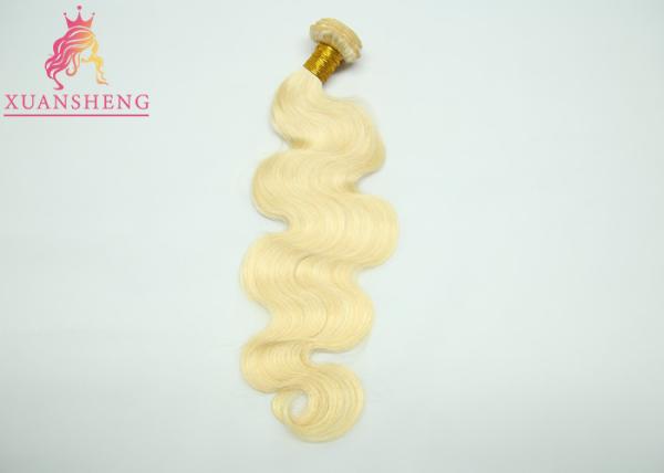 100% 613 Blonde Hair / Body Wave Hair Extensions Colorable Thick Bottom