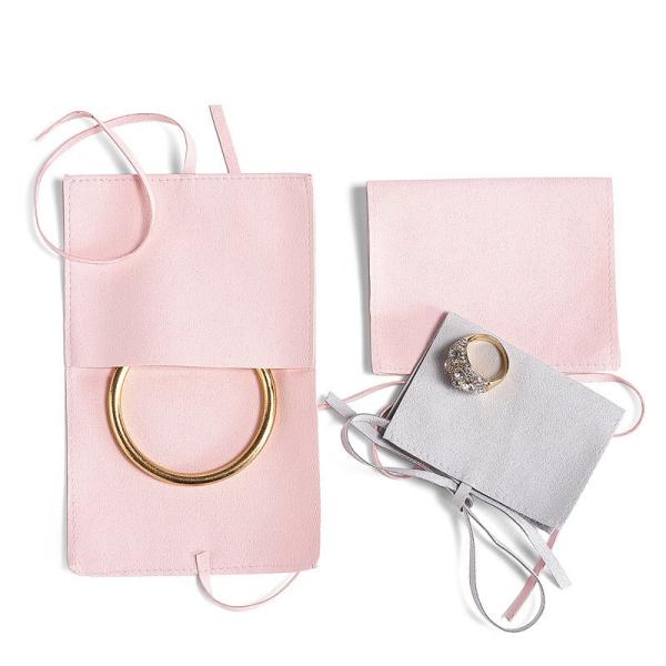 Bulk Women Microfiber Jewelry Pouch Bags Organizer Travel Microfiber Earrings Necklace
