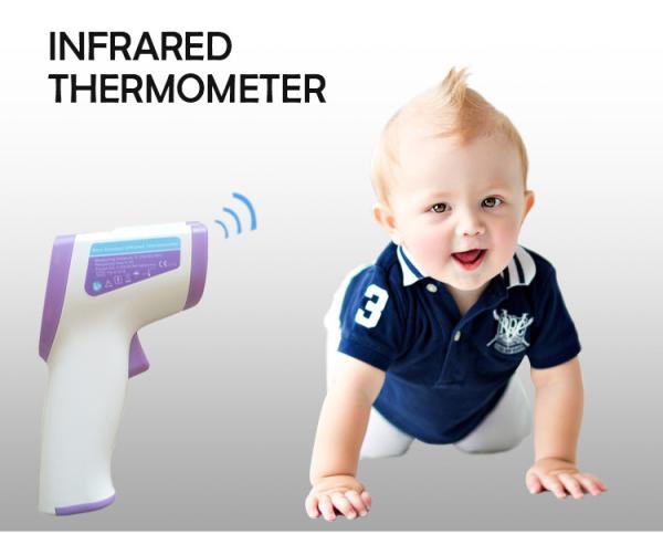 LCD Digital Medical Grade Forehead Infrared Thermometer Baby 3 Colors Backlight
