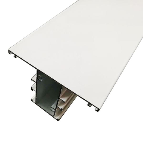 Section en aluminium de 7m de revêtement blanc de poudre pour le cadre de porte de tissu pour rideaux