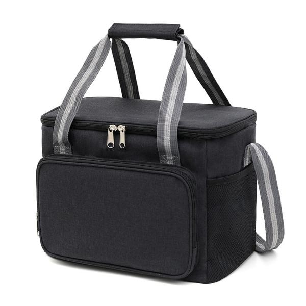 Customized Thermal Lunch Bags 15L Oxford Cloth Outdoor Cooler Bag Black