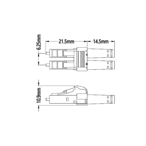 Гибкого провода мультимодный 50/125 3.0mm LSZH оптического волокна LC-LC Aqua двухшпиндельного