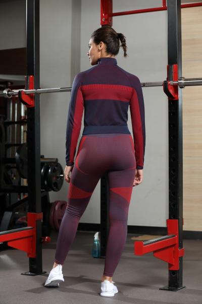 Full Zip Ribbed Bottom Long Sleeve Tops With Stand Collar
