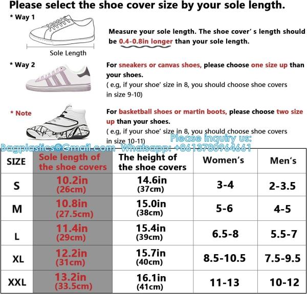 Waterproof Shoe Covers, Reusable Foldable Rain Boot Shoe Cover With Zipper, Non-Slip, Reflector, Men Women Rain Gear