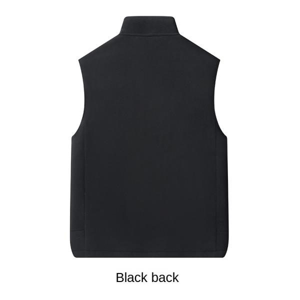 Large Size Men's Casual All-Match Trend Coat Vest with Fleece Lining and Stand Collar