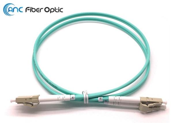 LC To LC Fiber Optic Patch Cord 10G OM3 50/125 Aqua Duplex 2.0mm 3.0mm Custom