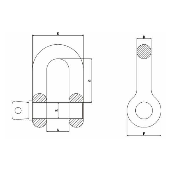D Shackles Lifting Tools With Electric Galvanized Surface Finish Up To 120 ton