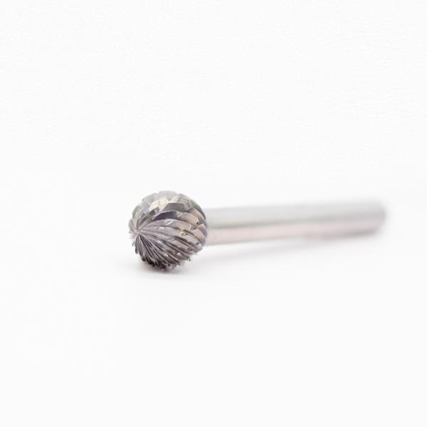 1 Cut Diameter Ball Shape Double Cut Carbide Rotary Burs 2-7/8 Overall Length On 1/4 Shank