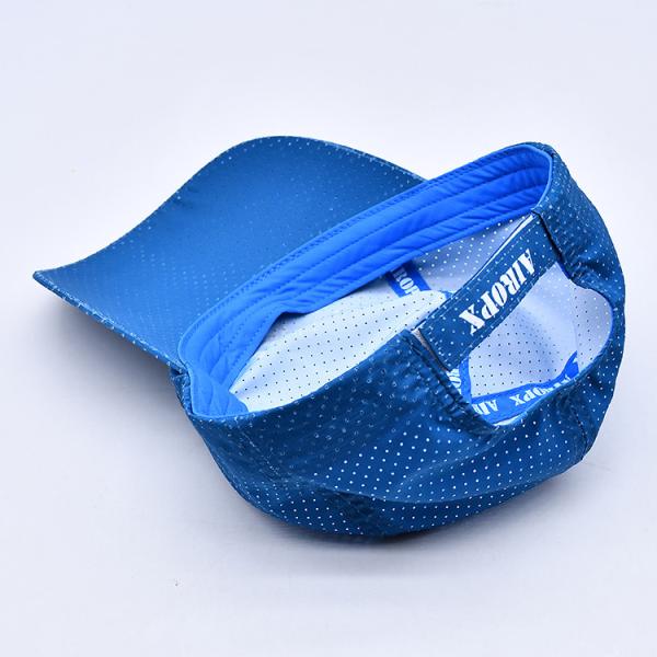 Chapéus de nylon do golfe do poliéster do algodão de nylon ajustável azul da curvatura do metal do Webbing do Snapback para atividades exteriores