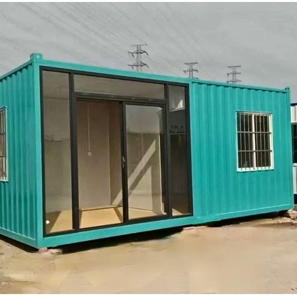 Steel Frame Expandable Container House with Glass Curtain Walls and Fire-Resistant Design for Mobile Offices and Emergency Shelters